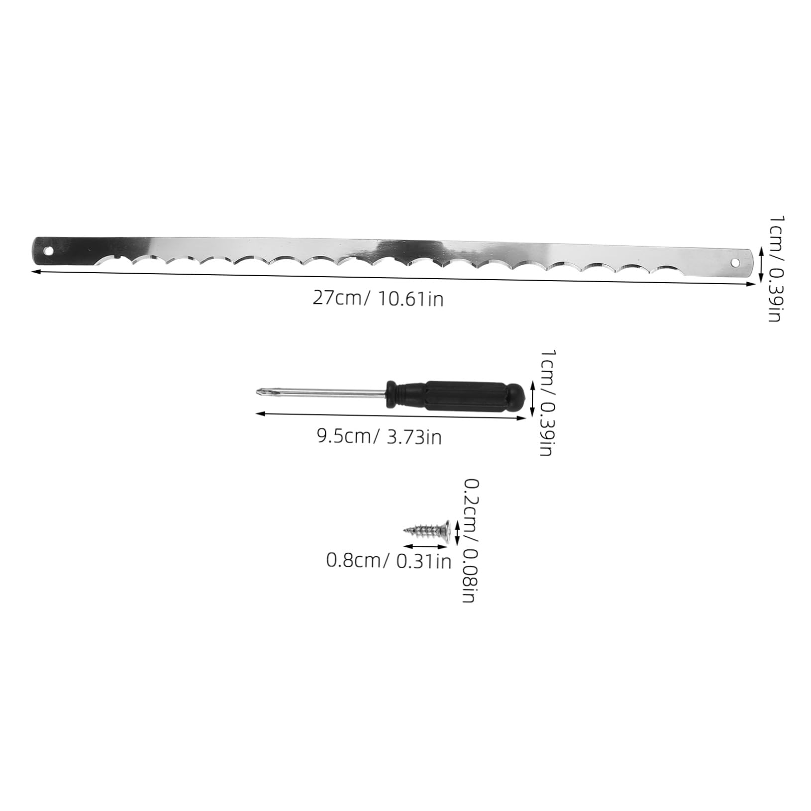 STOBAZA 1 Set Bread Bow Knife Blades Stainless Steel Replacement Blade With Screwdriver Screws Cake Cutter Serrated Bread Bow Blade Bread Slicer