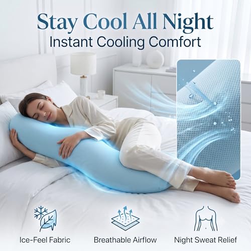 Almohada corporal refrescante de espuma viscoelástica ajustable para dormir de lado con soporte 3