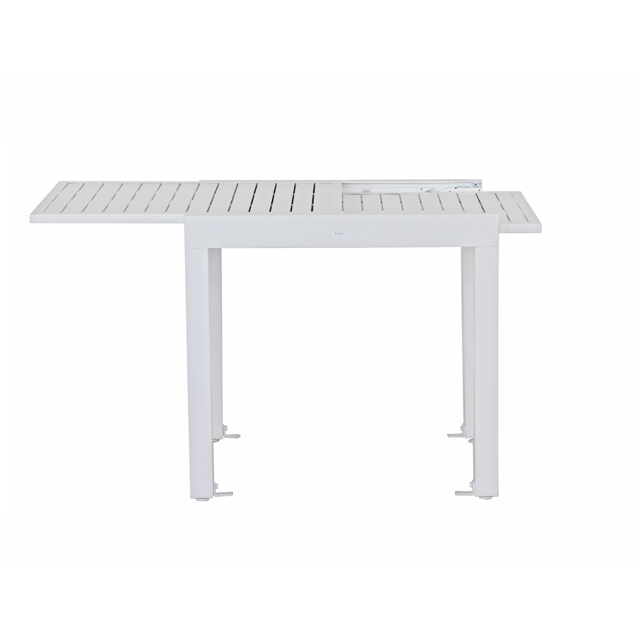 Brigros Estosa - Tavolo da Giardino Allungabile Lipari in Alluminio per Arredo Esterno, Tavolo Consolle, Bianco, 82/163 x 90 x 75 cm
