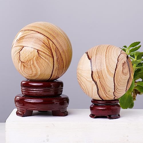 Esfera de madera fósil decorativa el regalo original de cuarzo 6