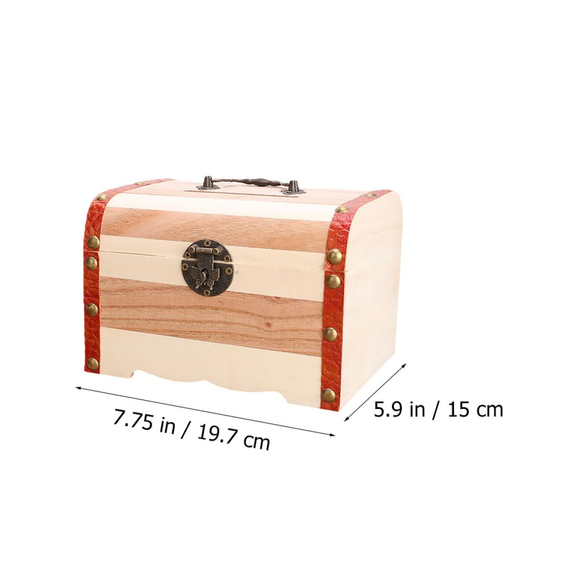Abaodam Tirelire Coffre à Monnaie en Bois Serrure, Boîte à Trésor Marron pour Garçon et Filles, pour Cultiver L'habitude D'économiser et Conserver la Monnaie