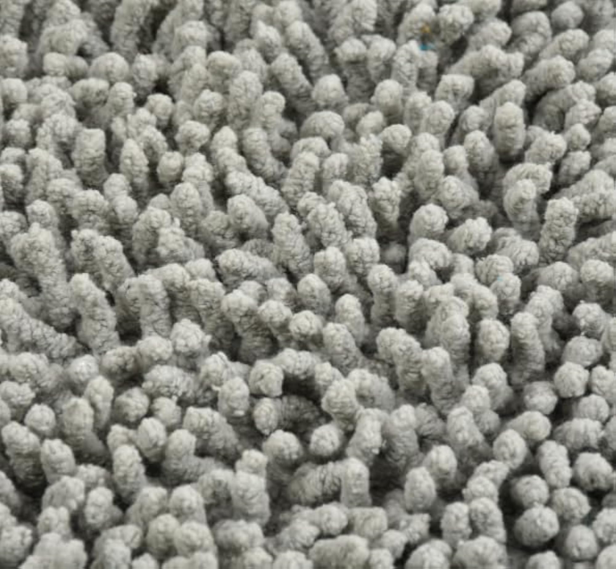 Luxury Silver Grey Twist Bathmat, Super Soft & Quick Dry
