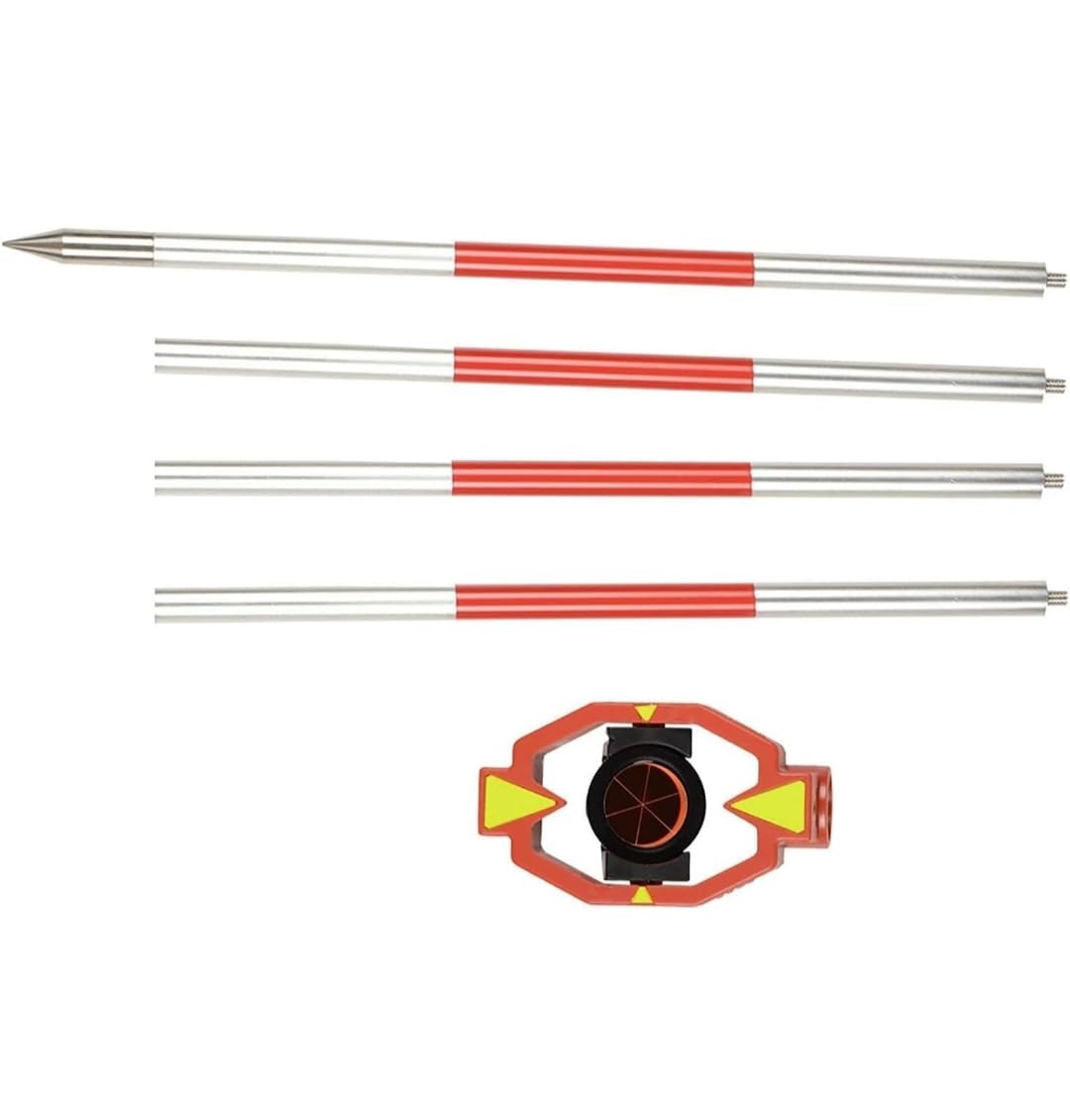 Indian 2024 Mini Prism with Folding Poles in 4 Parts for Total Station Land Survey 1