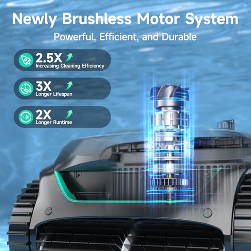 Image of WYBOT C2 Cordless Robotic Pool Cleaner, Pool Vacuum for Inground Pools | Dual Filter with Ultra-fine Filtration, Lasts 180 Mins, Floor, Wall & Waterline Cleaning, App Control, Black&Green-B
