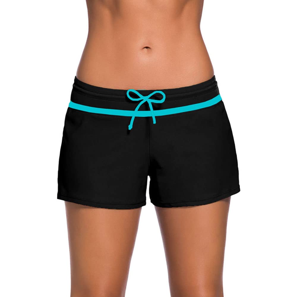 BOMBIKINI Women Swimsuit Shorts Swimwear Shorts Bikini Tankini Bottoms Swim Briefs Beach Trunks,Black 77,S