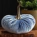 Your Heart's Content Slate Blue 6.25 Inch Velvet Pumpkin, Modern Rustic Mantle Decor, Entryway Decor, Farmhouse Cozy Home Decor, Table Centerpiece (Slate Blue)