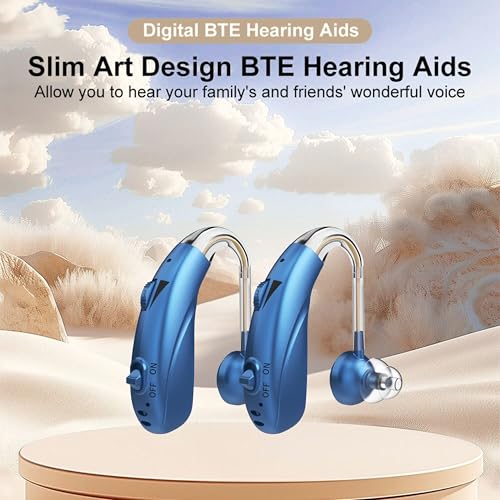 Image of FASTWELL F28-2 Unit for Both Ear Digital Advanced Rechargeable Hearing Aid for Adults with Hearing Loss | |Digital Noise Reduction | (Blue-Pair) | 1-Year Warranty