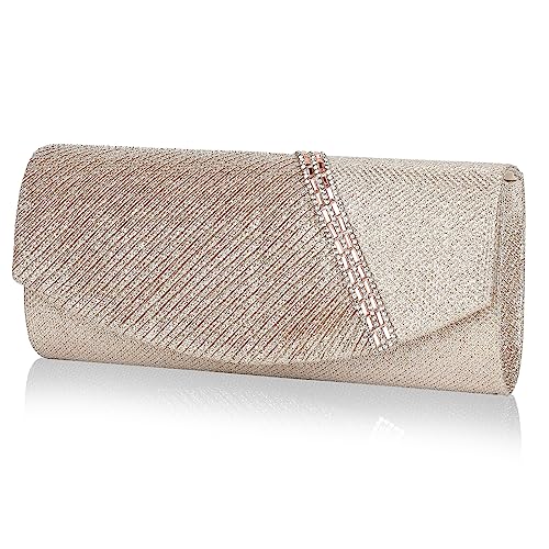 BAIGIO Bolso Ceremonia Bolso de Mano de Mujer Bolsos Fiesta Plateados Bolsas de Embrague Cartera de...