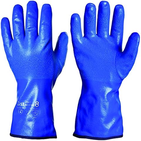 GRANBERG 114.0630W-8-1pair Nitrile Dipped Chemical Protection Category-3 Gloves, Winter Lined, Size 8, Medium Cover