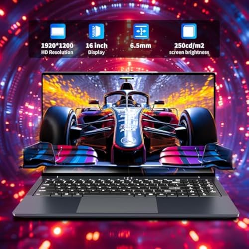 Image of Gaming Laptop, Laptop Core i5 Up to 3.60GHZ, 16 Inch Laptops Computer 16GB RAM 512GB SSD Wind 11 Pro Traditional Laptops FHD IPS Display Backlit Keyboard Notebook Computer 180 Angle Opening