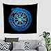 Zigeuner Blau Wikinger Drache Vegvisir Nordisch Mythologie Wandbehang Tapisserie Kompliziert Gobelin Wandkunst Vorhang Kopfteil Hintergrundtuch (230x150cm, white)