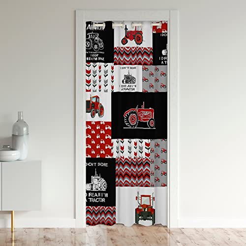Tractor Door Curtain for Doorway Privacy 132x203cm 1 Panel Farm Equipment Trucks Closet Door Cover Curtain Construction Car Room Blackout Curtain Harvester Tractor Room Divider Curtain Cover