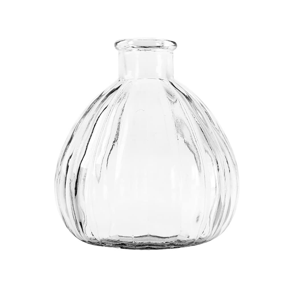 HugeDE Transparent Glass Vase Clear Bud Vases Aromatherapy Diffuser Jar Decorative Fragrance Container Floral Centerpiece Bottle for Flower Table Home Decoration