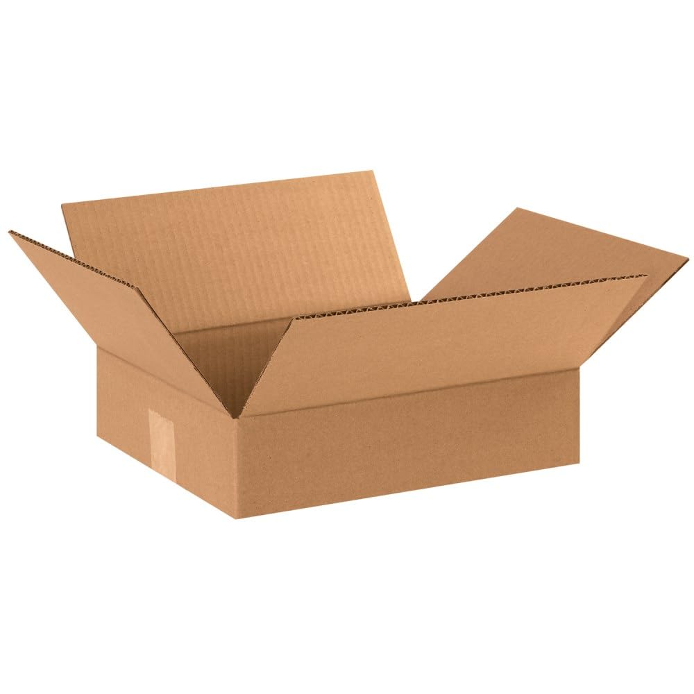 BOX USA Shipping Boxes Flat 12"L x 10"W x 3"H 25-Pack - Corrugated Cardboard Box for Moving, Mailing, Packing, Packaging and Storage