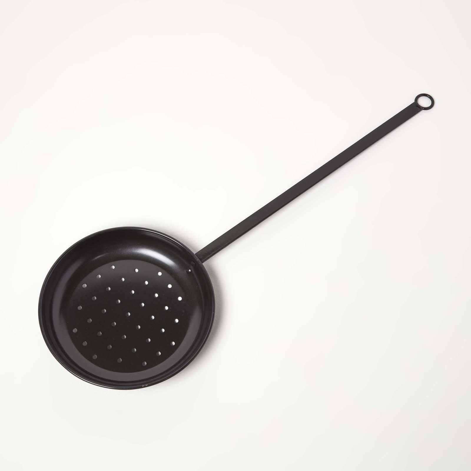 Poêle à châtaignes HOMESCAPES en Acier Carbone pour Barbecue et feu de Camp, Ideal pour Enfants et Famille