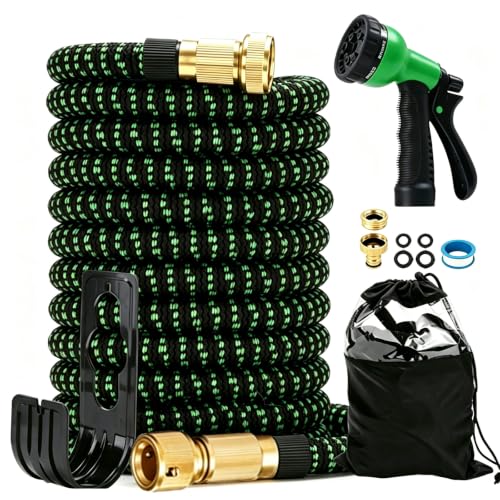 Image of Expandable Garden Hose 50ft, Flexible Magic Water Hose with 8 Spray Nozzle