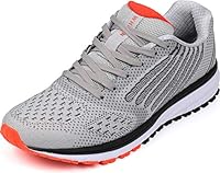WHITIN Unisex Laufschuhe Herren Damen Hallenschuhe Turnschuhe Sneakers Männer Sportschuhe Straßenlaufschuhe Atmungsaktiv Joggingschuhe Fitness Schuhe Hellgrau Größe 43