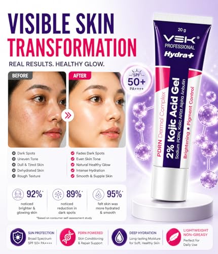 Image of VSK Professional Hydrate 2% Kojic Acid Gel | PDRN Dermal Complex + Alpha Arbutin | Brightening Gel for Dark Spots, Pigmentation & Melasma | Lightweight Non-Greasy Formula for All Skin Types | (80 g)