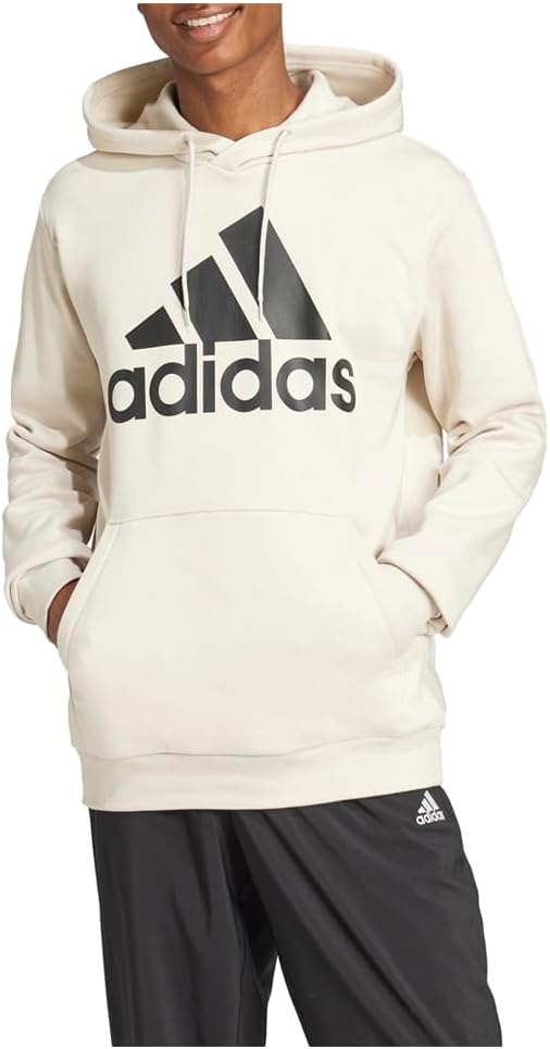 adidas Mens Essentials Fleece Logo Hoodie Casual Outerwear Casual Comfort Technology - Beige
