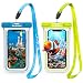 Waterproof Case, [2 Pack] iVoler Clear Universal Snowproof Dirtproof Dry Bag Pouch for iPhone 7 / 7 Plus, 6 / 6s Plus, SE 5S 5C, Samsung Galaxy S6/S6 Edge, Cell Phone up to 6 inches (Blue, Green)