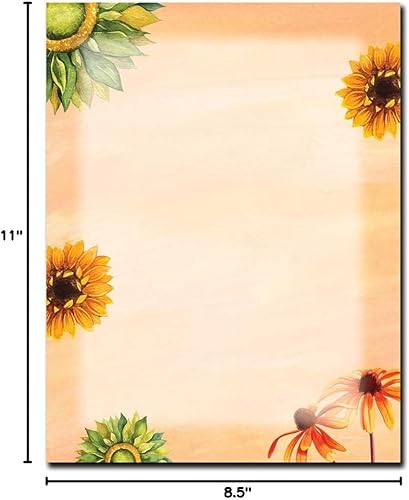 Miniatura 2 de Sunny Flowers - Papel para impresora láser y inyección de tinta con membrete, paquete de 25