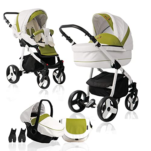 Bebebi Fizzy | 3 in 1 Kombi Kinderwagen Hartgummi Avocado Cover