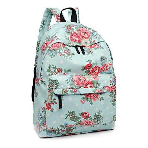Kono Mochila casual de lunares azul claro con bolsillo frontal Cover