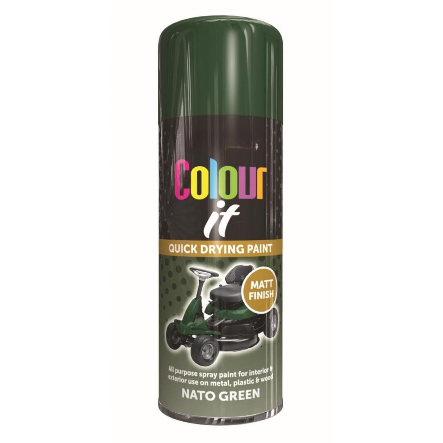 Inspired Essentials Nato Green All Purpose Aerosol Spray Paint 400Ml Quick Drying Spray, Fast Dry And Excellent Coverage For Metal, Wood, Plastic And More (1, )