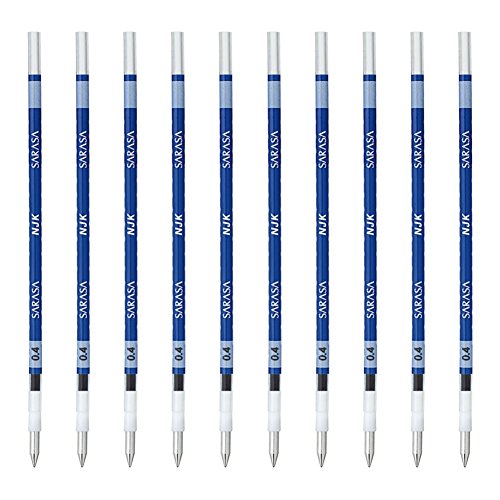 Encre gel Sarasa NJK-0.4 Zebra bleue à séchage rapide pour écriture fine lot de 10