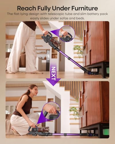 AlloyMove-Cordless-Vacuum-Cleaner-45Kpa60Mins450W-Stick-Vacuum-Cleaners-for-Home-Anti-Tangle-Vacuum-Cleaner-with-Detachable-BatterySelf-Standing-Lightweight-Vacuum-for-Floor-Carpet-Pet-Hair-A03