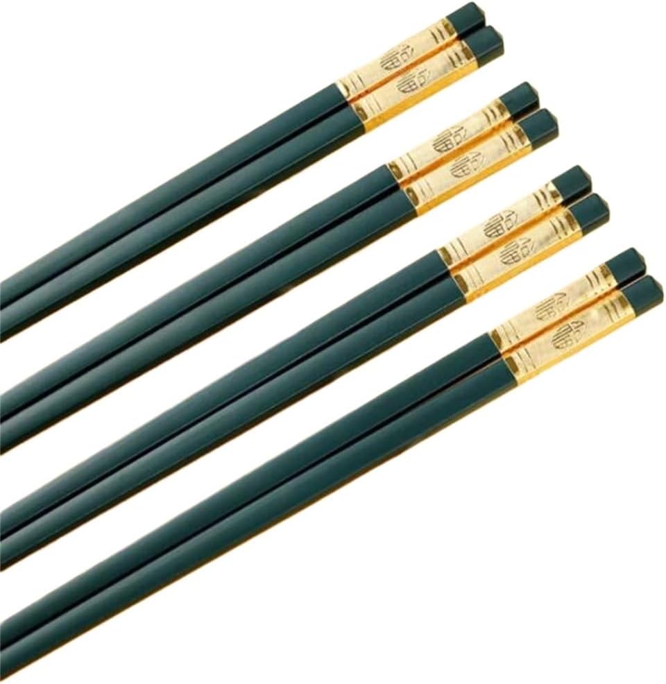 Dark Green Alloy Chopsticks Anti-skid Resistant High Temperature Male For Home