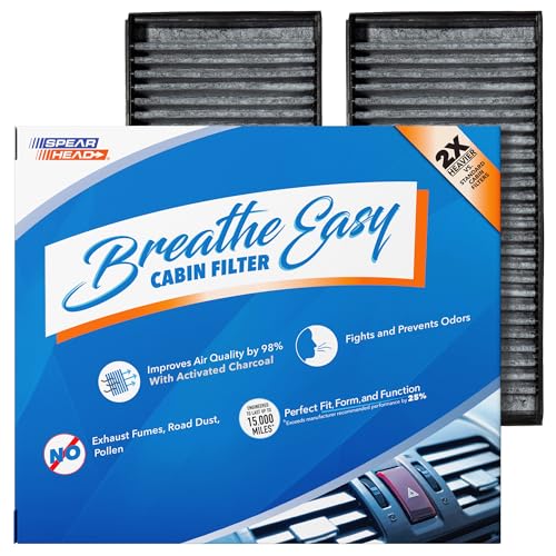 Image of Spearhead Odor Defense Breathe Easy AC & Heater Cabin Filter | Fits 2007-2018 X5, 2008-2019 X6 | Up to 25% Longer Lasting w /Activated Carbon (BE-936)