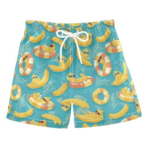 Boys Swim Trunks with Pockets and Quick Dry Fabric,Swimming Ring Banana Kids Swimwear Boy Swimsuit 5T