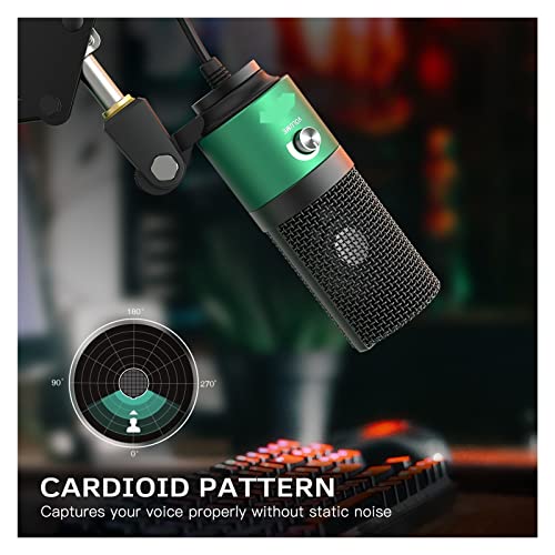 Micro pour laptop Mac et PC portable : le microphone USB en métal vert K669 cardioïde