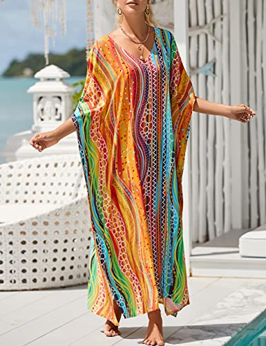 Bsubseach Kaftan Dresses For Women Petite Plus Size Caftan Swim Cover Up For Women Maxi Beach Dress3