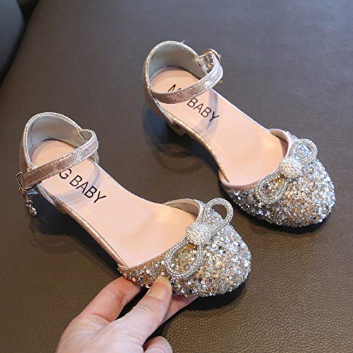 Toddler Girl Sandals Dance Crystal Baby Kid Infant Princess Sandals Bling Girls Toddler Shoes Bowknot Baby Shoes (Pink, 12.5 Little Kid)2