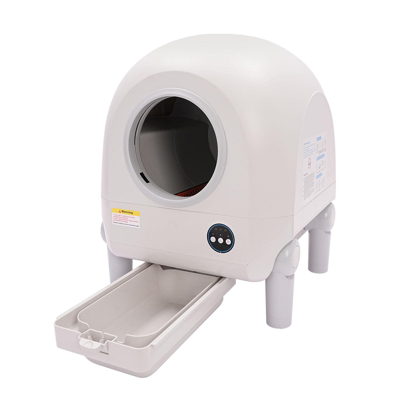 Smart Cat Litter Box, Automatic Cat Litter Box Self Cleaning with APP Control and Odor Removal for Multiple Cats (C)