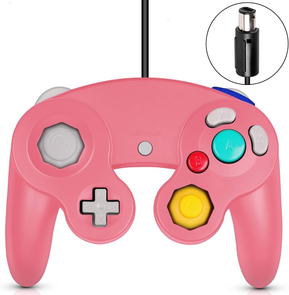 VOYEE Wired Controller/Gamepad for Nintendo Gamecube & Wii Console (Pink)