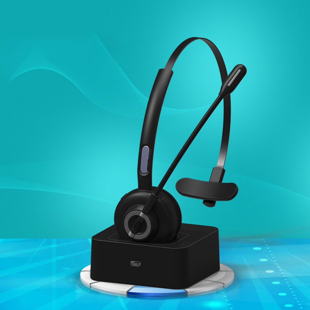STOBAZA Auriculares Micrófono Inalámbricos 5.0 de Diadema, Negros | Auriculares Inalámbricos Cancelación de Ruido, Diseño Ergonómico y Suave, para Oficina y Ocio