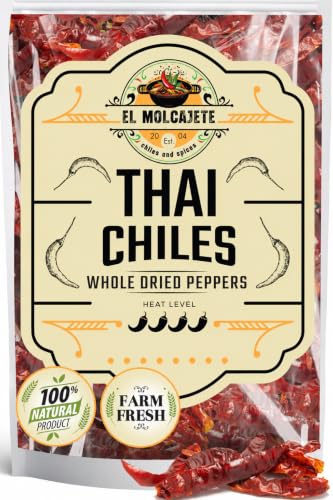 Dried Red Thai Chili Peppers (16 oz)