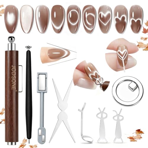 JODSONE Cat Eye Magnet Set for Nails, 8-Piece Multi-Effect Nail Art Kit