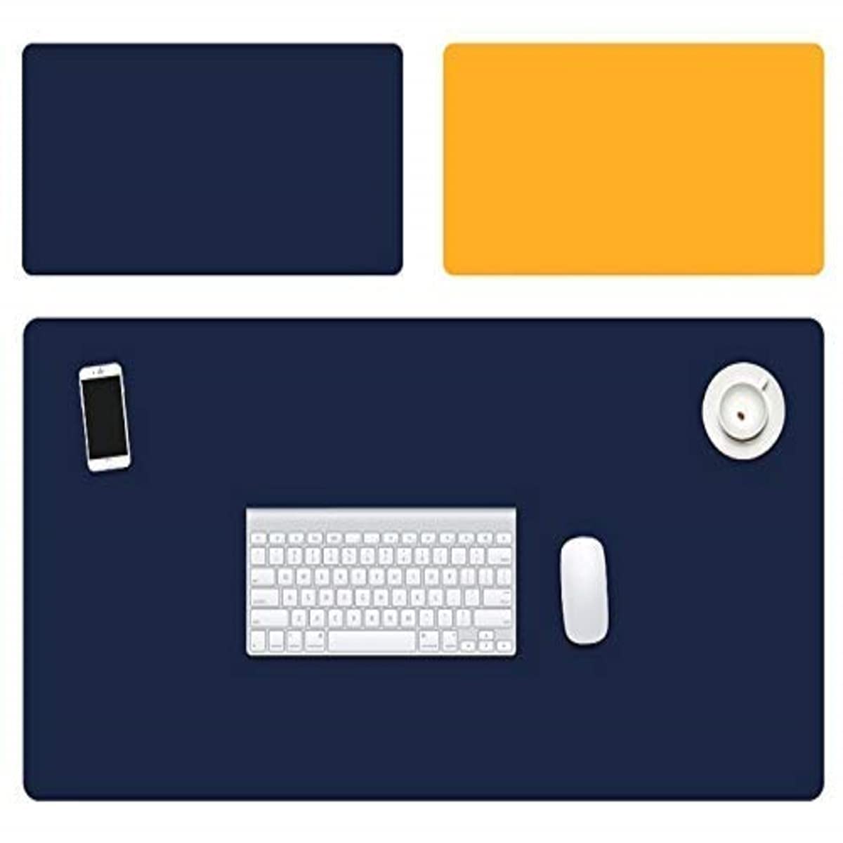 Dkriva Non-Slip Laptop Desk Ultra Thin Large Mouse Pad, Dual Side, Writing Mat Easy Clean Waterproof PVC Leather Table Protector for Office Work, Home, Decor (1 pcs) (80X40 CM, Yellow &Blue) (B0BXD6VF8Y) Amazon Price History, Amazon Price Tracker