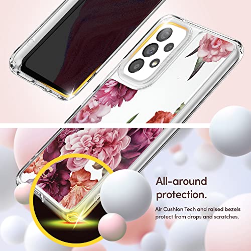 Image of Spigen Cyrill Cecile | Samsung Galaxy A53 5G Case | Transparent Flower Pattern Print Design Galaxy A53 5G Back Cover | TPU+Poly Carbonate - Rose Floral