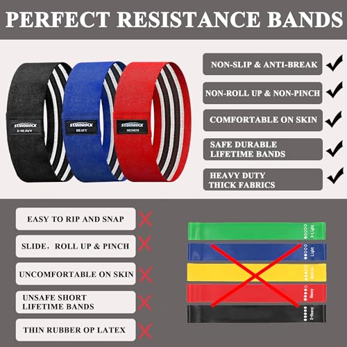 Image of STANDROCK Fabric Resistance Bands for Working Out, 3 and 4 Levels Booty Bands Long Resistance Bands for Women and Men | Elastic Bands for Exercise Bands Resistance Workout Bands Resistance