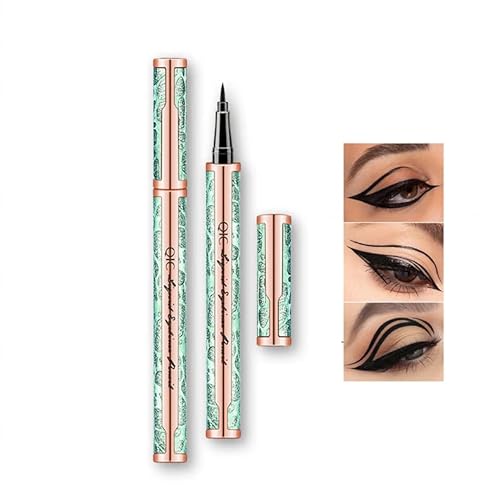 Beteligir Eyeliner liquide noir, Eyeliner cosmétique imperméable, Séchage rapide et longue durée de vie Eyeliner noir, Eyeliner miniature de précision (01 GREEN) Cover