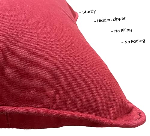 Image of SAJAVAT HOME 100% Cotton Cushion Cover | Decorative Cushion Cover for Sofa, Bed, Chair | 16X16 Inches / 45x45 cm | All-Season Soft Pillowcase | Pack of 1 (Arizona Red)