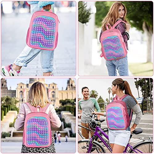 Party Propz Pop It Bags-Set Of 1 Pop It Bag For Girls School Pop It Bag For Boys Pop It Bag For Kids Bag For Children,Pop It Standard Backpack Small Bags For Kids,Back Bag For Children,18 Litre,Multi - Image 9
