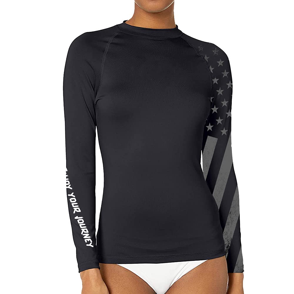 CHOO Women's American Flag Athletic Running T Shirts Lightweight Comfort, Medium,Grey