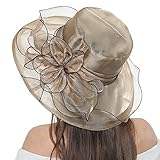 Elegant Sun Hats for Women Foldable Wide Brim Hat Fashion Hats Suitable for Holiday Traveling, Brown 1