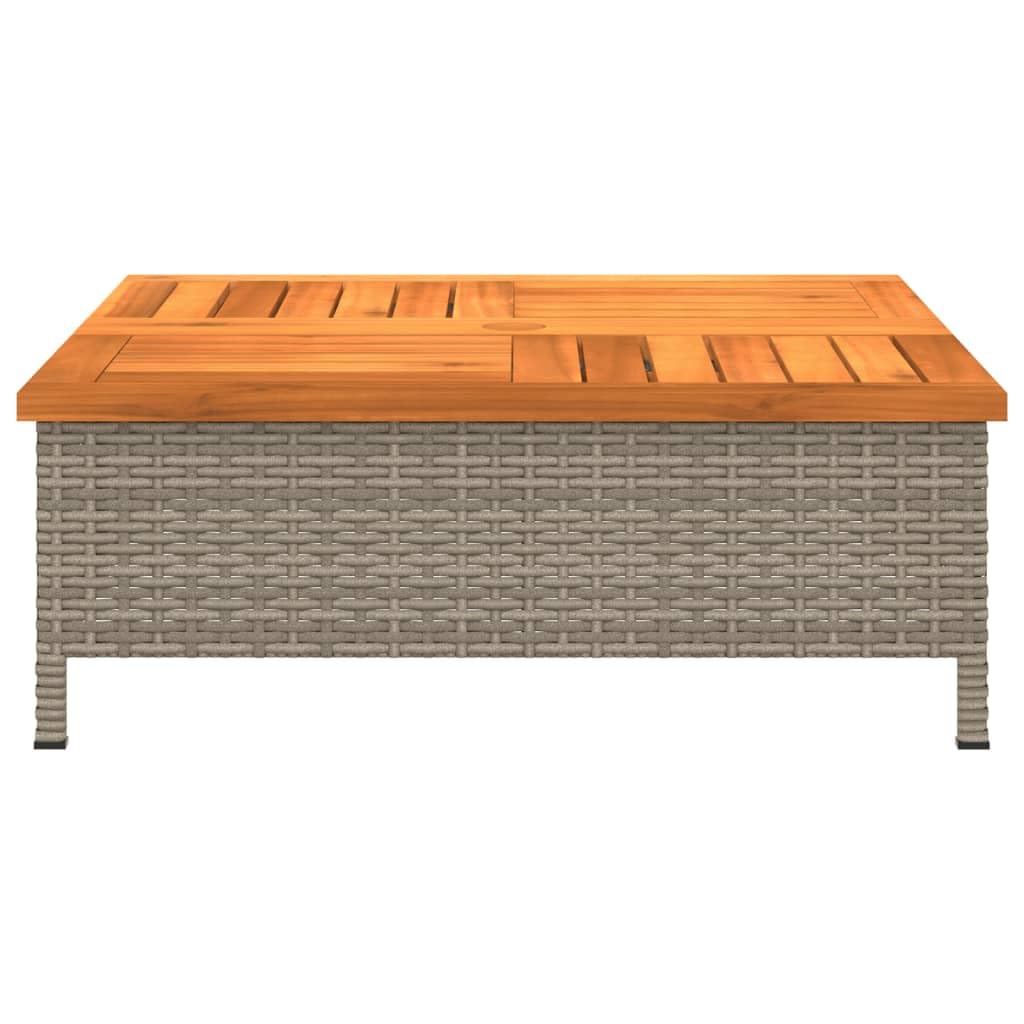 vidaXL Mesa de Jardín, Mesita de Comedor, Mesa Auxiliar de Exterior, Mueble para Patio Balcón, Ratán Sintético Madera de Acacia Gris